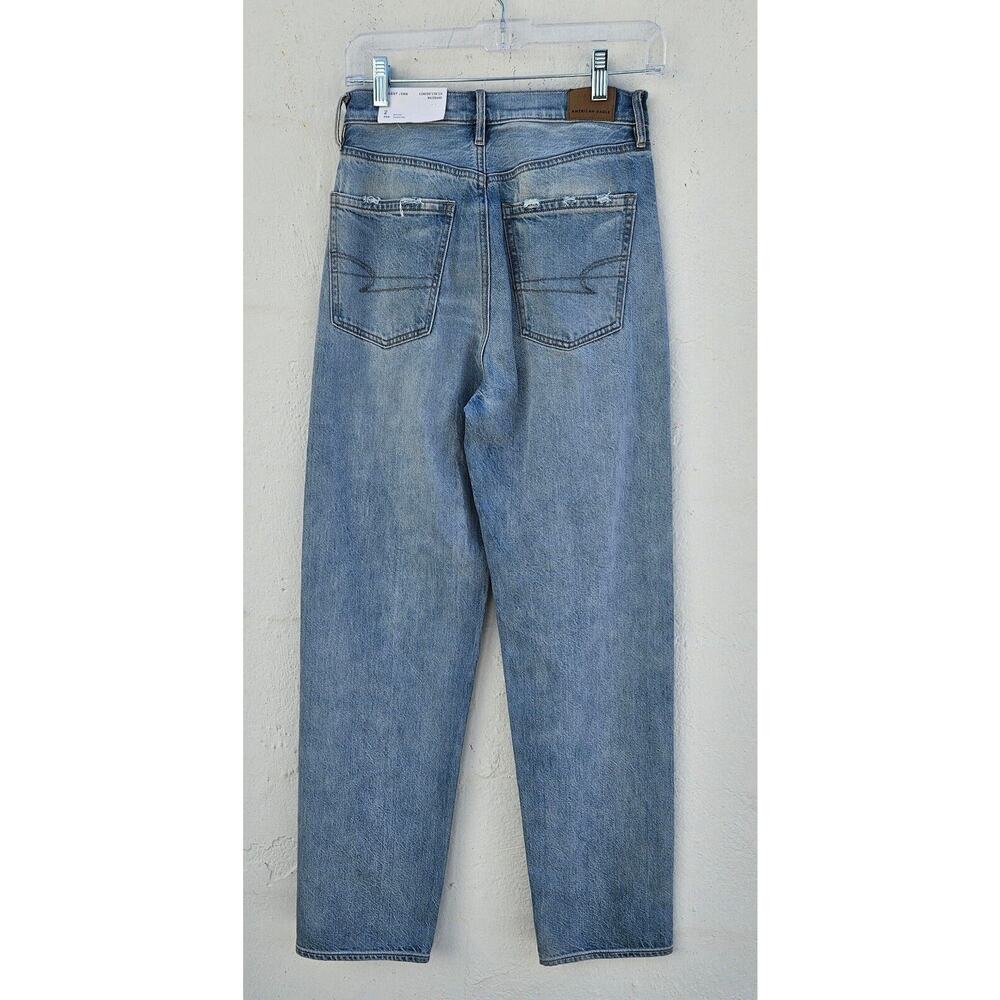 American Eagle Jeans Womens 26 Baggy Jean Comfort Stretch US 2 Med Wash NWT - Picture 2 of 10